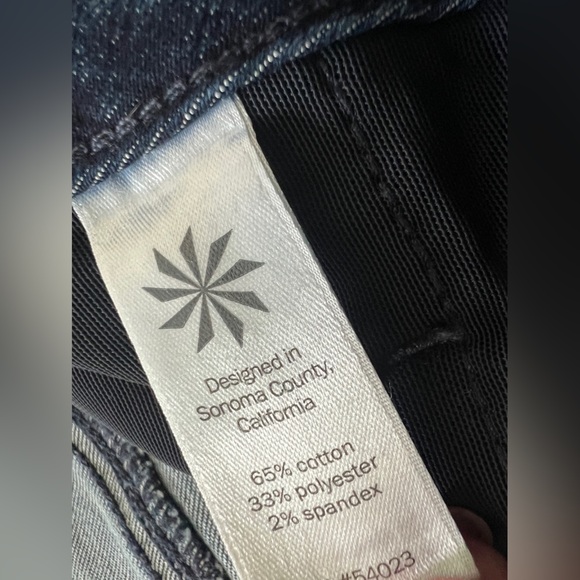 ATHLETA Dark Wash SCULPTEK Blue Stretch Denim Jeans Women's Size 12 - Picture 3 of 5